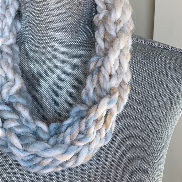 Sand Handmade Arm Knit Infinity Scarf - Picture 1 of 6